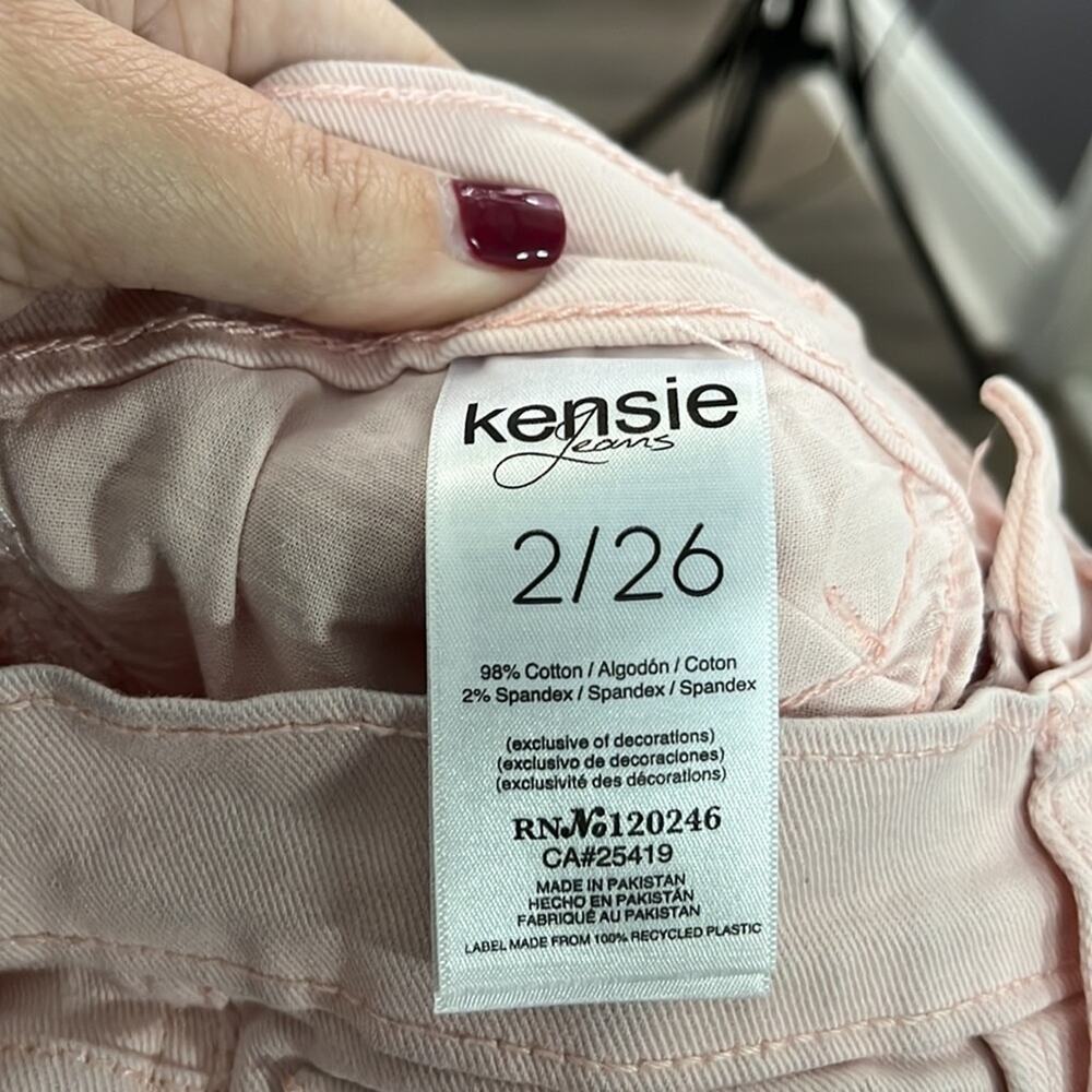 Kensie Ultimate High Rise Skinny Light Pink Jeans 2 - Picture 7 of 8